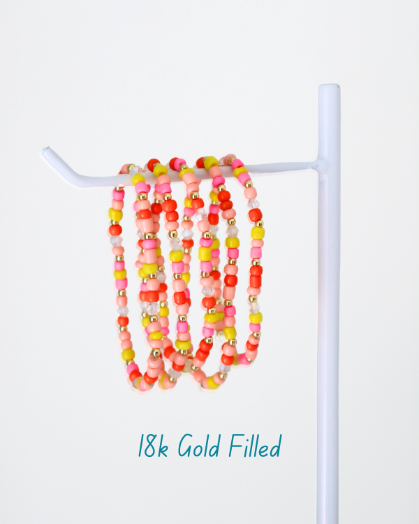 18K Gold Filled Strawberry Sunset Bracelet