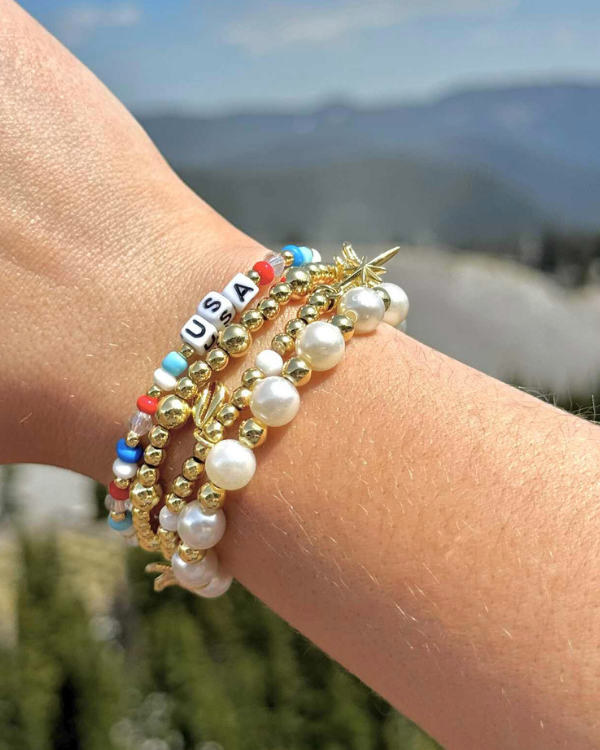18K Gold Filled USA Bracelet