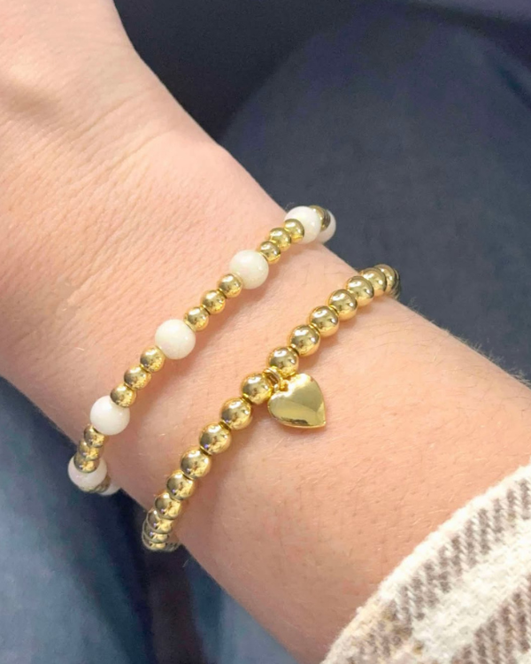 18k Gold Filled Heart Bracelet - Tarnish Free