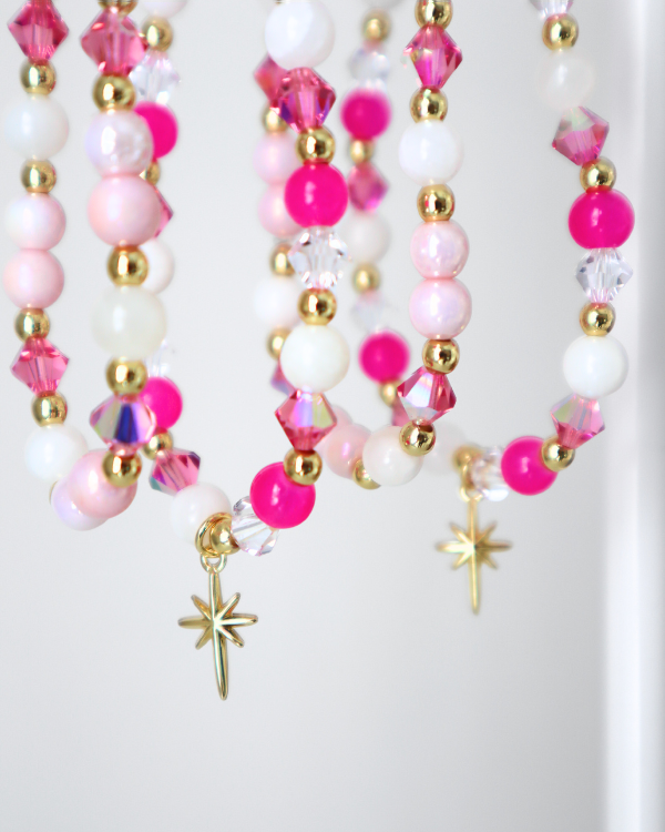 18K Gold Filled Hot Pink North Star Bracelet