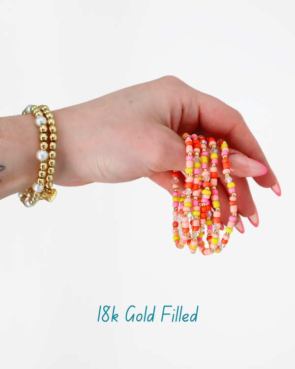 18K Gold Filled Strawberry Sunset Bracelet