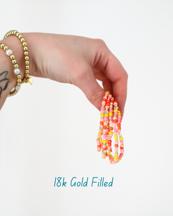 18K Gold Filled Strawberry Sunset Bracelet