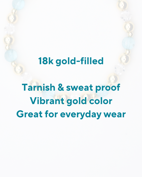 18K Gold Filled Aquamarine Bracelet
