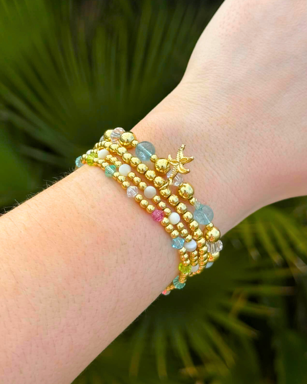 18K Gold Filled Starfish Charm Bracelet