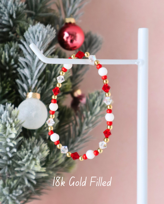 18K Gold Filled Candy Cane Bracelet