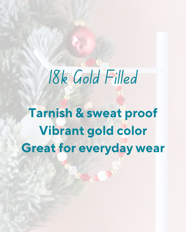 18K Gold Filled Candy Cane Bracelet