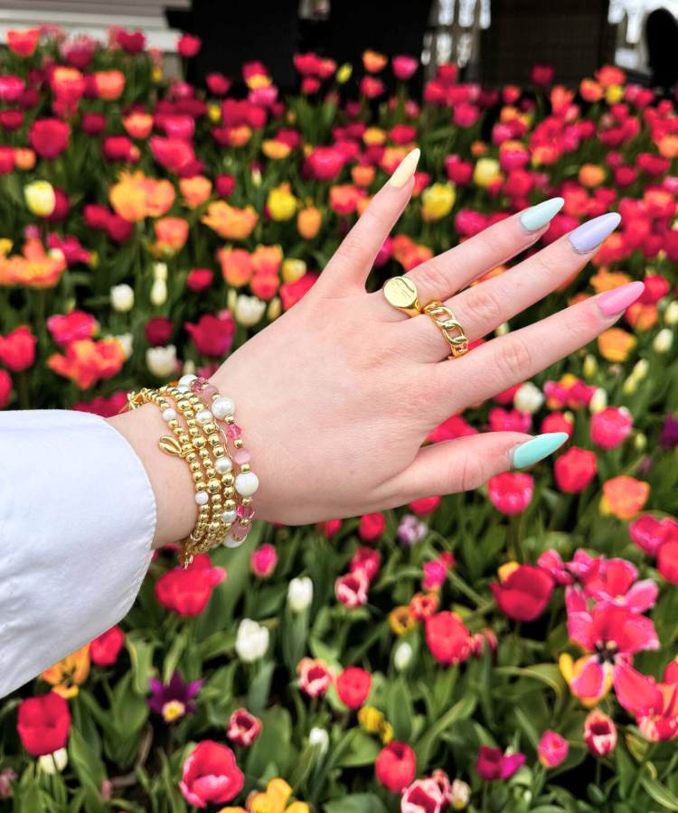 18K Gold Filled Summer Charm Bracelet Beaded