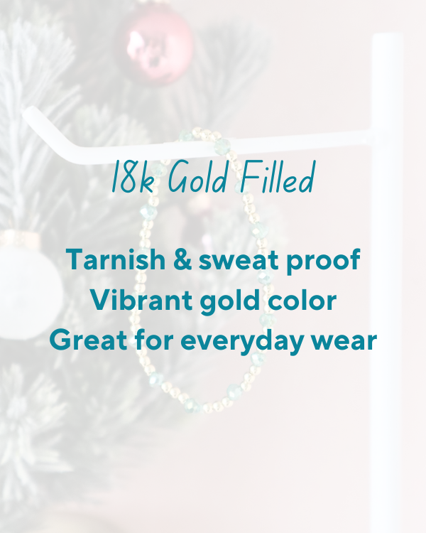 18K Gold Filled Green Bling Bracelet