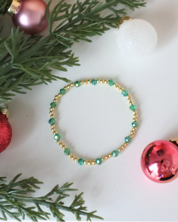 18K Gold Filled Green Bling Bracelet