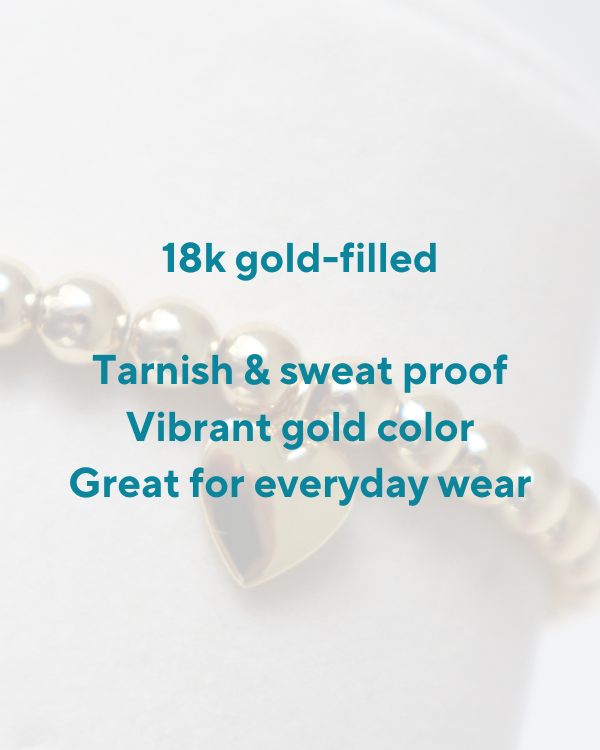 18k Gold Filled Heart Bracelet