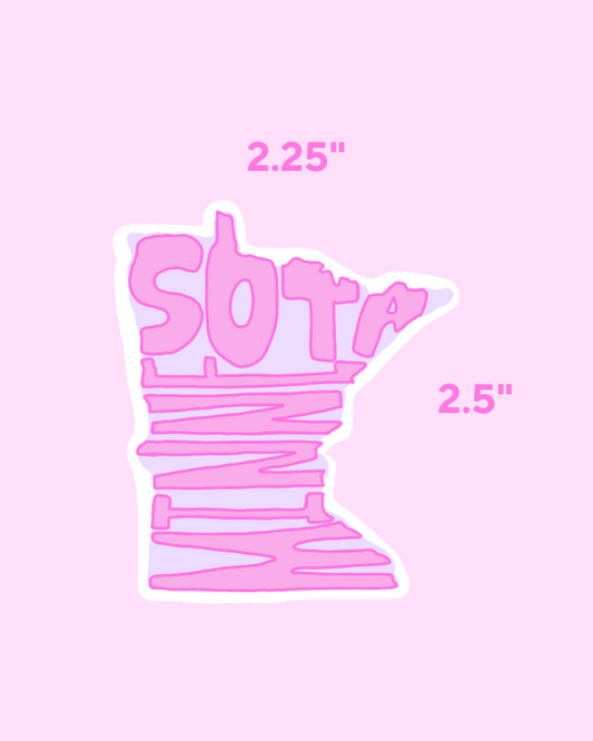 Pink Minnesota Sticker