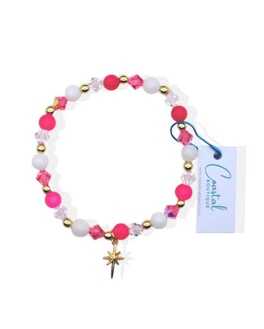 18K Gold Filled Hot Pink North Star Bracelet