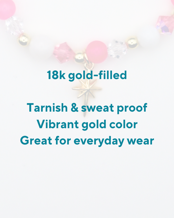 18K Gold Filled Hot Pink North Star Bracelet