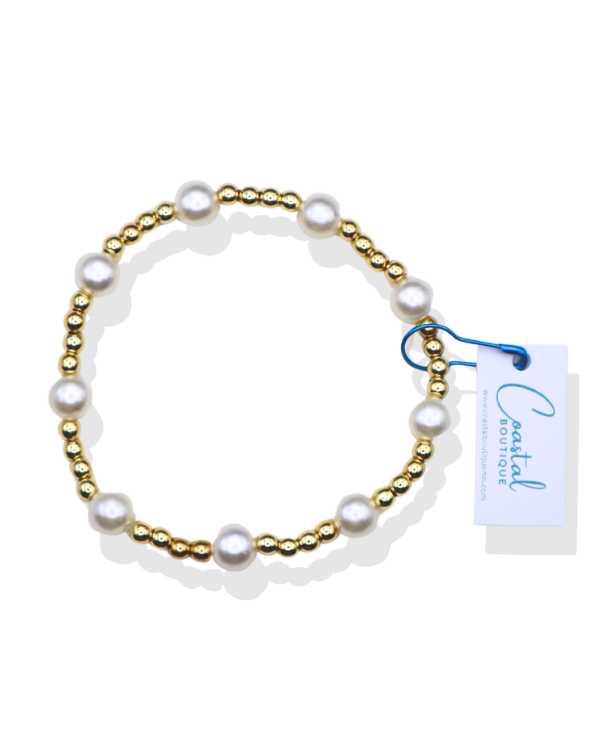 18K Gold Filled Oyster Pearl Bracelet