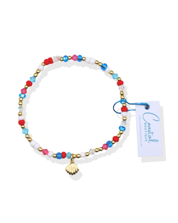 18K Gold Filled Patriotic Mermaid  Bracelet