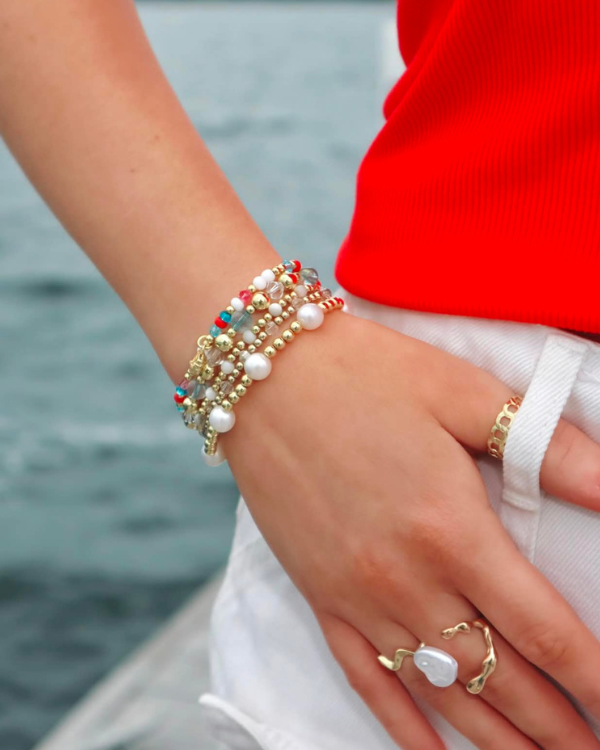 18K Gold Filled Patriotic Mermaid  Bracelet