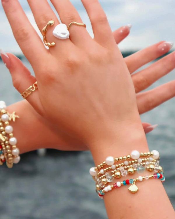 18K Gold Filled Patriotic Mermaid  Bracelet