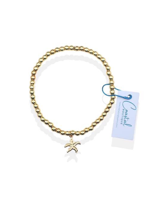 18K Gold Filled Starfish Charm Bracelet