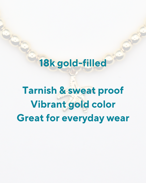 18K Gold Filled Starfish Charm Bracelet