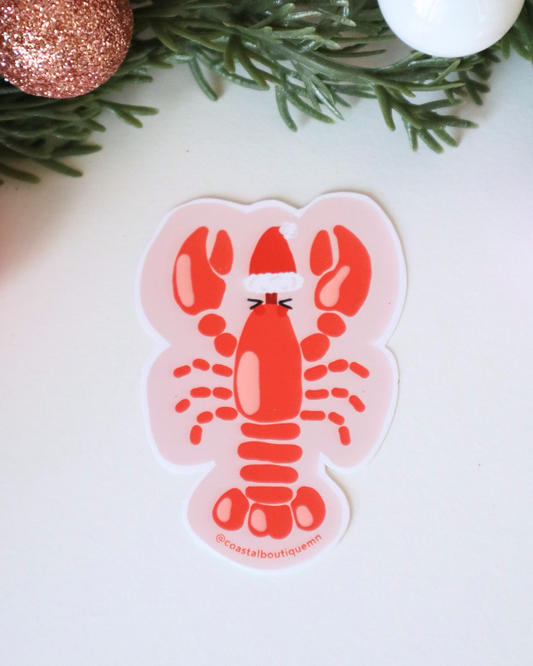 Holiday Lobster Vinyl Sticker