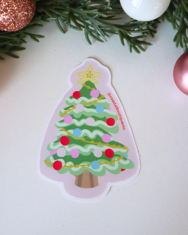 Holiday Christmas Tree Vinyl Sticker