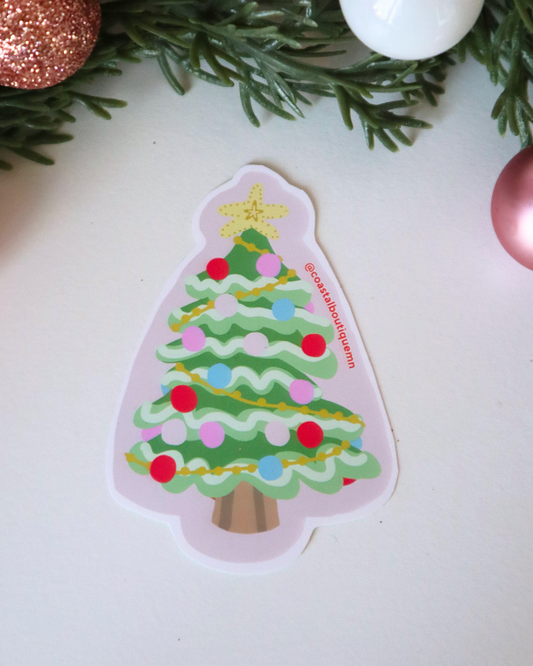 Holiday Christmas Tree Vinyl Sticker