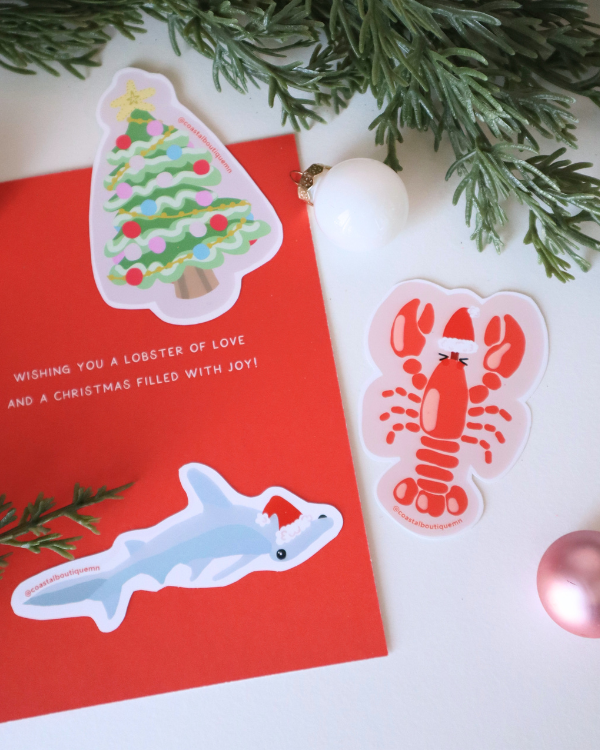 Holiday Lobster Vinyl Sticker