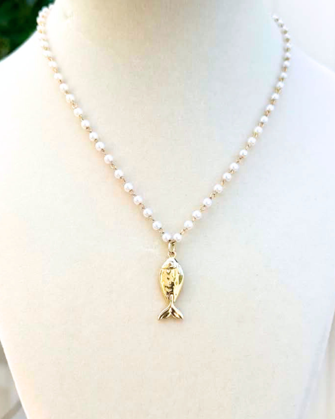 18K Gold Filled Gone Fishing Choker Necklace