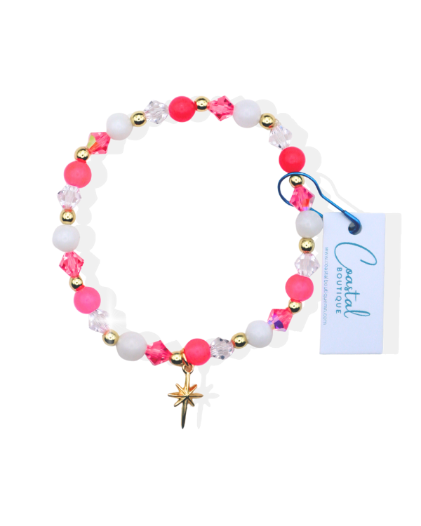 18K Gold Filled Hot Pink North Star Bracelet