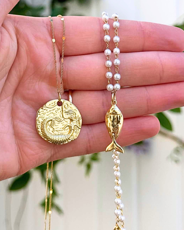 18K Gold Filled Mermaid Pendant Necklace